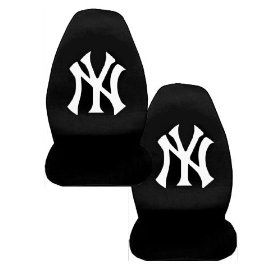 Show details of A Set of 2 MLB Major League Baseball Licensed Universal-Fit Front Bucket Seat Cover - New York Yankees.