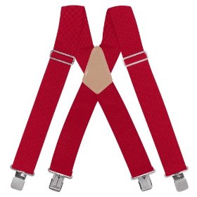 Show details of Rooster #110C 2" RED Heavy Duty Suspenders.