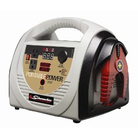 Show details of Schumacher PP-18400CI Portable Power with Air Compressor, Inverter, and Work Light.