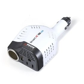 Show details of Wagan Smart AC 100 USB Inverter DC to AC power inverter with 100-watt continuous power output.