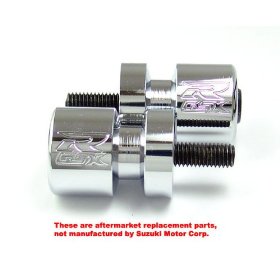 Show details of SUZUKI GSXR 600 750 1000 CHROME SWINGARM SPOOLS SLIDERS.