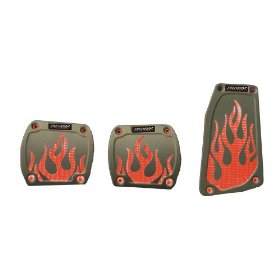 Show details of Pilot Motorsports PM-283R 3 Piece Pedal Set, Red LED Flames.