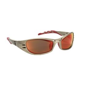 Show details of AO Safety 90987 Fuel High Performance Safety Glasses with Titanium-Colored Frame and Red Mirror Lens.