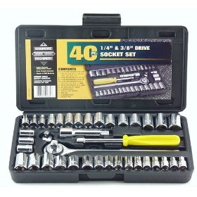 Show details of Great Neck PSO40 40 Piece 1/4-Inch and 3/8-Inch Drive Socket Set.