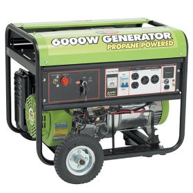Show details of All Power America APG3560 6,000 Watt 13 HP OHV Propane Powered Generator with Electric Start & Wheel Kit.
