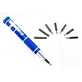 Show details of Premium-Grade Pocket Precision Screwdriver - 9 Self-Storing Bits.