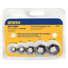 Show details of Irwin 394002 5-Piece 5/16-Inch to 3/4-Inch and 8-Millimeter to 19-Millimeter Fastener Removal Set.