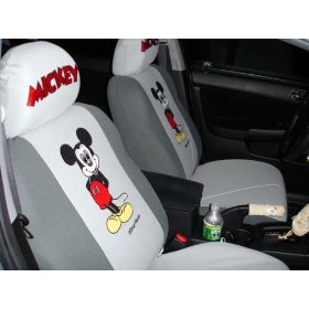 Show details of Free Upgrade Any Shipping Service to Priority Mail (Only Takes About 2-3days.) Universal Car Seat Cover - 10pcs Full Set..mickey Mouse. *Grey* ..