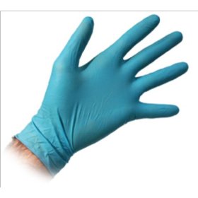 Show details of Advanced Tool Design Model ATD-6997 Medium Blue Powder-Free, Fully Textured Nitrile Gloves, 100/box.