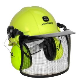 Show details of AO Safety 93123 John Deere High Visibility Forestry and Chainsaw Helmet.