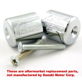 Show details of SUZUKI GSXR 600 750 1000 1100 ENGRAVED CHROME BAR ENDS.