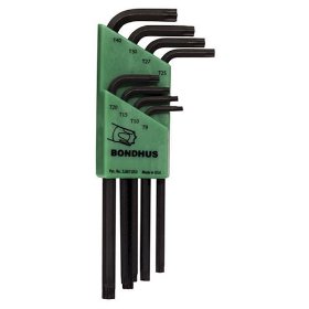 Show details of Bondhus 31834 Set of 8 Star L-wrenches, Long Length, sizes T9-T40.