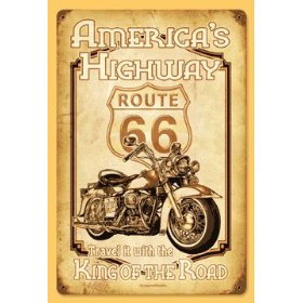 Show details of 11X17 AMERICA'S HIGHWAY RT66 HARLEYDAVIDSON VINTAGE METAL SIGN.