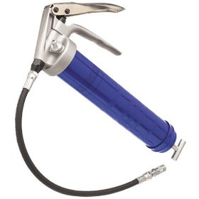 Show details of Lincoln Industrial 1134 16 Ounce Pistol Grease Gun with 18" Whip Hose and 6" Rigid Pipe.