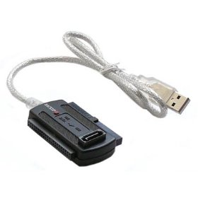 Show details of Serial ATA (SATA) or IDE 2.5 and 3.5 to USB 2.0 Cable Adapter Converter with Auto Backup Button Full 2A Power Supply.