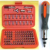 Show details of Anytime Tools 100+1 Piece Tamper Proof/security Screwdriver Bits and 1/4" Reversible Ratchet Screwdriver Handle.