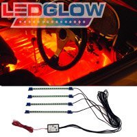 Show details of 4pc. Red LED Interior Underdash Lighting Kit.