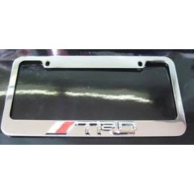 Show details of TRD License Plate Frame with 3D Chrome Emblem.