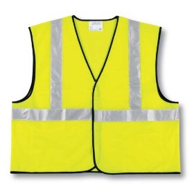 Show details of MCR Safety CVCL2SXL Safety Vest, Class 2, Poly Lime Green with 3M Reflective Stripes, Extra Large.