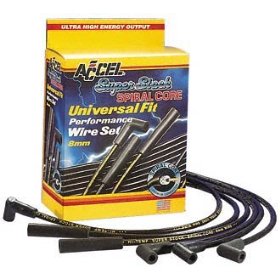 Show details of ACCEL 5040K 8mm Super Stock Spiral Universal Wire Set - Black.