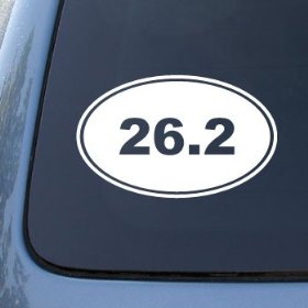 Show details of 26.2 MARATHON RUNNING EURO OVAL - Vinyl Car Decal Sticker #1765 | Vinyl Color: White.