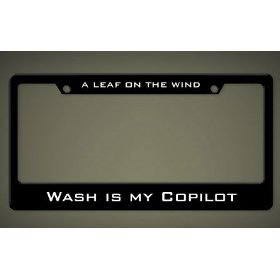 Show details of "Wash Is My Copilot" License Plate Frame.