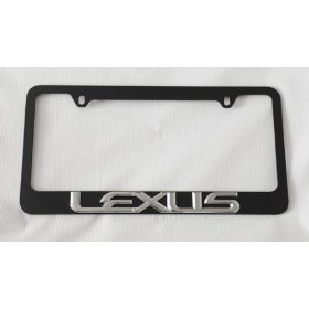 Show details of Lexus 3D license plate frame black.