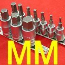 Show details of Anytime Tools 10 Professional METRIC (MM) HEX BIT SOCKET SET HEAVY DUTY CRV.