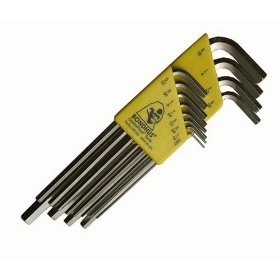 Show details of Bondhus 16136 Set of 12 Hex L-wrenches with BriteGuard? Finish, Long Length, sizes .050-5/16-Inch.