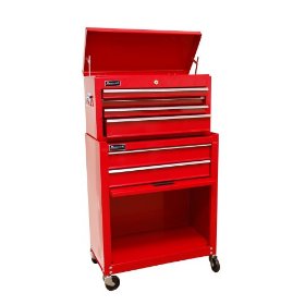 Show details of HOMAK RD07062400 Home Owner-foots Combo Top Chest/Roller Cabinet Combo Red.