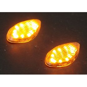 Show details of 03-08 HONDA CBR 600 RR FLUSH CLEAR LED TURN SIGNALS.