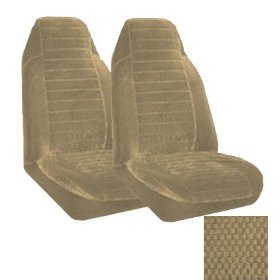 Show details of Set of 2 Universal Fit High Back Scottsdale Pattern Front Bucket Seat Cover - Sand.