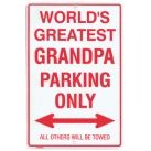 Show details of Metal Parking Sign - World's Greatest Grandpa.