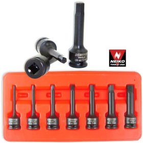 Show details of Super Heavy-Duty Hex Driver Impact Socket Set - 3/8" Drive - SAE.