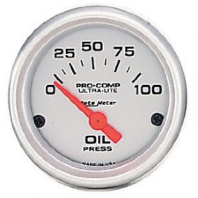 Show details of Auto Meter 4327 Ultra-Lite Short Sweep Electrical Oil Pressure Gauge.