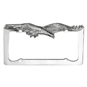 Show details of Chrome Flying Eagle License Plate Frame.