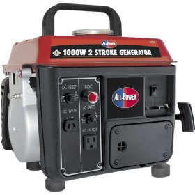 Show details of All Power America APG3004 1,000 Watt 2.4 HP 2-Cycle Gas Powered Portable Generator (Non-CARB Compliant).