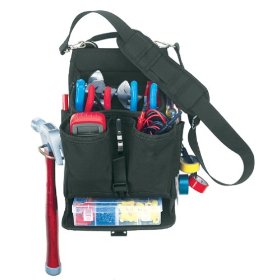 Show details of Custom LeatherCraft 1510 13 Pocket Electricians Tool Pouch with Plastic Tray.