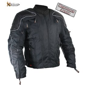 Show details of Men's Two in One Vented Cordura Jacket with Removable Armored and Leather Trim - Size : 3XL.