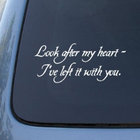 Show details of LOOK AFTER MY HEART - TWILIGHT - Vinyl Car Decal Sticker #1796 | Vinyl Color: White.