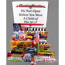 Show details of 50's Decade Box Gift Basket - Classic 50's Candy.