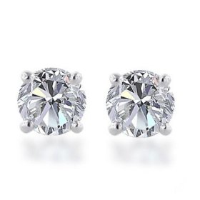 Show details of 14k Gold, Round, Diamond Stud Earrings (1/4 cttw, I-J Color, I1-I2 Clarity).