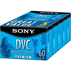 Show details of Sony DVC-60 PR/5 Premium Minidv Videocassette (5-Pack).