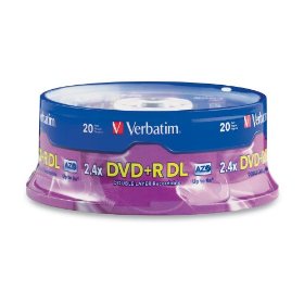 Show details of Verbatim DVD+R DL 8.5GB 2.4X 20pk Spindle.