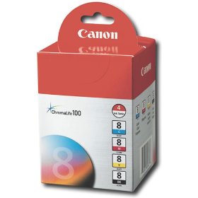 Show details of Canon CLI-8 4-Color Multipack Ink Tanks.