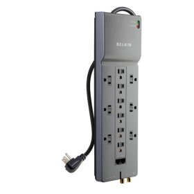 Show details of Belkin 12-Outlet Home/Office Surge Protector with Phone/Ethernet/Coaxial Protection and Extended Cord.