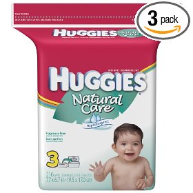 Show details of Huggies Natural Care Fragrance Free Baby Wipes Popup Refill, 216-Count Pack (Pack of 3).