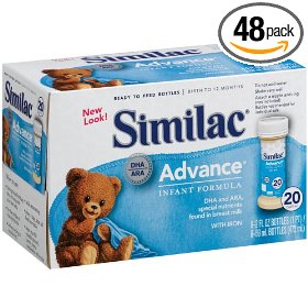 Show details of Similac Advance Ready to Feed Bottles, 2-Ounce Bottles (Pack of 48).