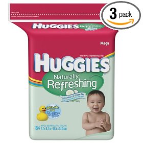 Show details of Huggies Naturally Refreshing Cucumber & Green Tea Baby Wipes Popup Refill, 184-Count Pack (Pack of 3).