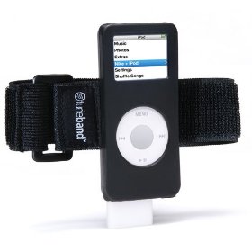 Show details of Tuneband, Grantwood Technology's Armband, Silicone Skin and Screen Protector for iPod Nano, 1st/2nd Generation, Compatible with Nike+iPod, Black.